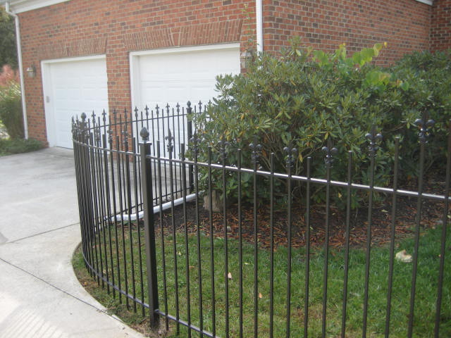 Custom curved iron fencing 