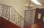 Split level stair railing with custom color finish in Cave Spring 