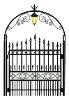 computer imaging design of a gate with arch and light 