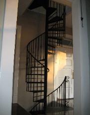 finished 3 story spiral staircase first floor section