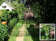 driveway gate fabricated with hammered stock for extra intrest squiggle finials  old southwest va