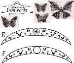 butterflies are stamped metal and incorporated into a garden arch
