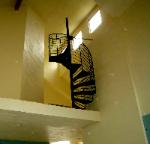 spiral staircase in loft after being winched up from pic to the left 