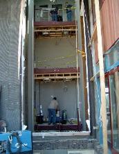 4 story scissor staircase with radial landings  greg is welding it together  this staircase will have luminated glass treads   very dramatic